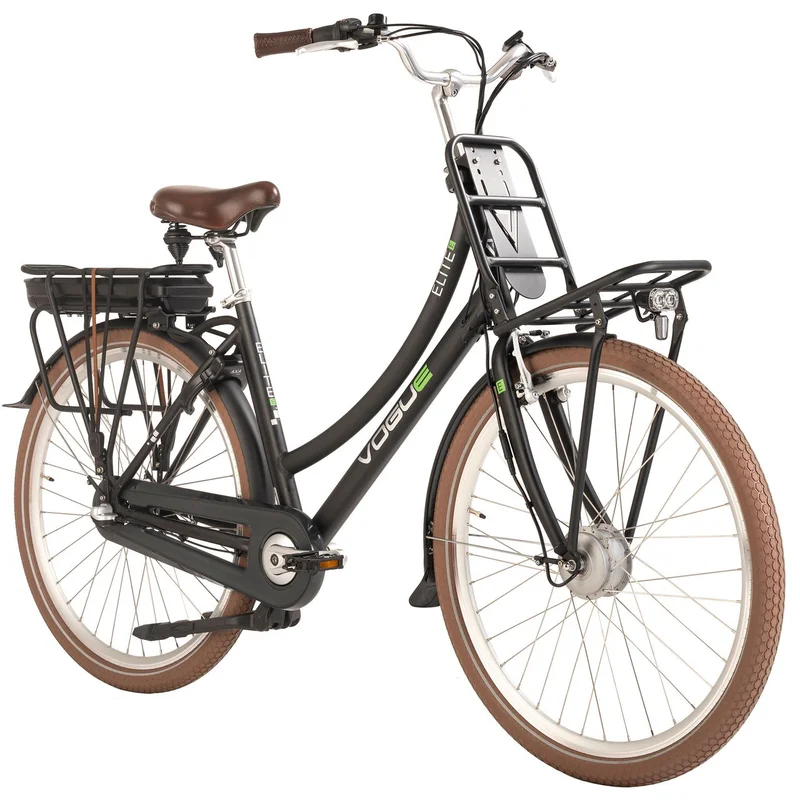 E-Citybike 28" Elite schwarz-braun 250 Watt Li-Ion 36V/13 Ah 3 Gänge